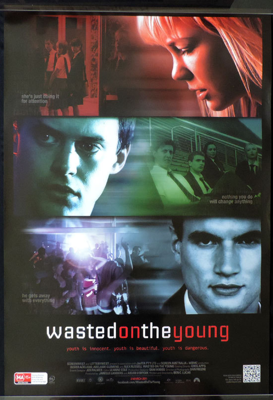 WASTED ON THE YOUNG Movie poster Oliver Ackland Adelaide Clemens Australian Cinema One sheet