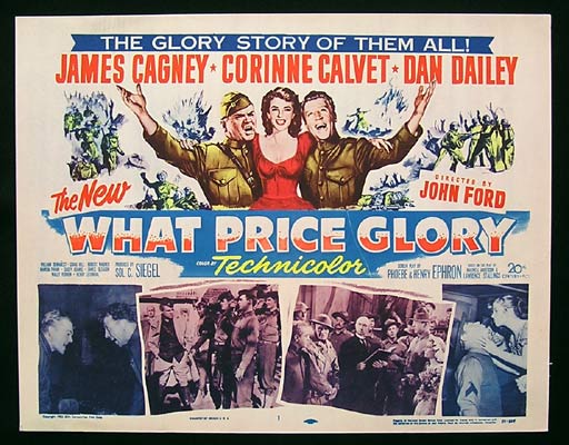 WHAT PRICE GLORY 1952 James Cagney Title Lobby Card John Ford