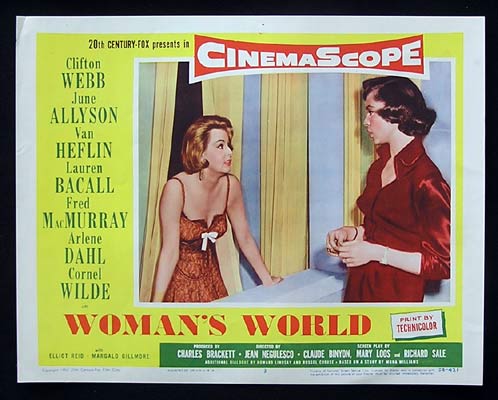 WOMAN’S WORLD Lobby Card 3 Lauren Bacall Clifton Webb June Allyson