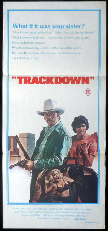 TRACKDOWN Daybill Movie poster James Mitchum Anne Archer
