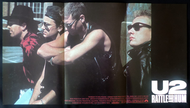U2 RATTLE AND HUM Original Daybill Movie poster