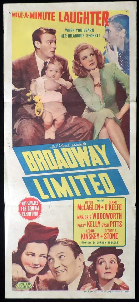 BROADWAY LIMITED Daybill Movie Poster Victor McLaglen
