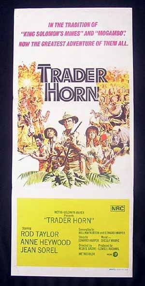 TRADER HORN Rod Taylor VINTAGE Original Daybill Movie Poster