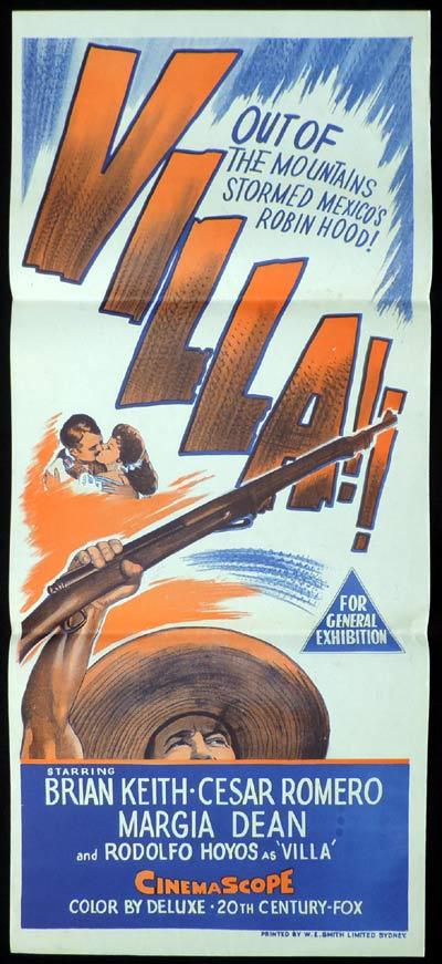 VILLA Original Daybill Movie Poster Pancho Villa Brian Keith