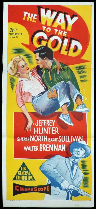 WAY TO THE GOLD Original Daybill Movie Poster Jeffrey Hunter