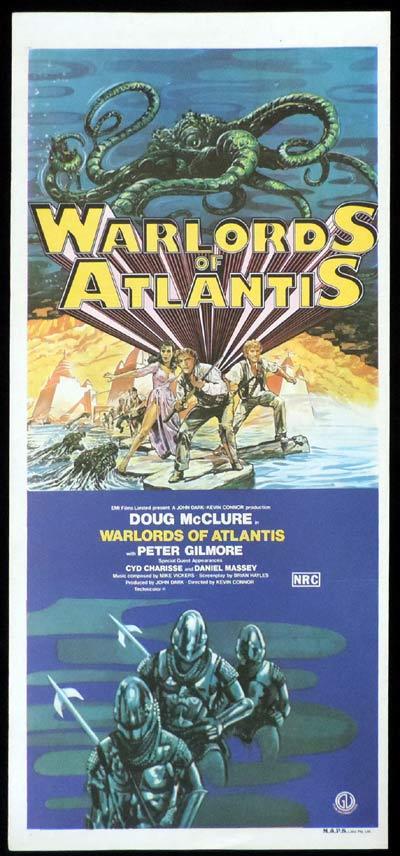WARLORDS OF ATLANTIS Sci Fi Original Daybill Movie Poster Doug McClure