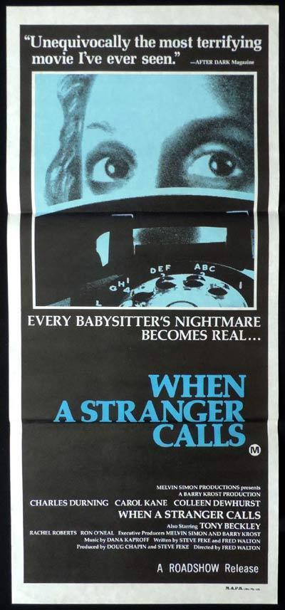 WHEN A STRANGER CALLS Daybill Movie Poster Charles Durning Horror