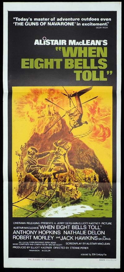 WHEN EIGHT BELLS TOLL Daybill Movie Poster Anthony Hopkins Alistair MacLean