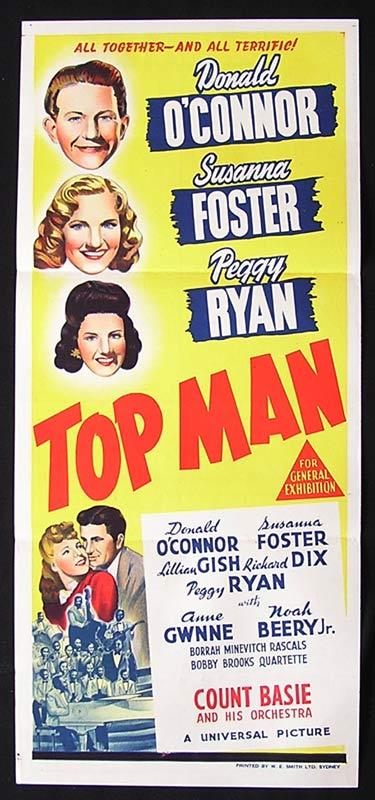 TOP MAN Daybill Movie Poster Leon Errol Donald O’Connor