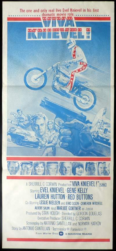 VIVA KNIEVEL Daybill Movie Poster Evel Knievel Gene Kelly Lauren Hutton