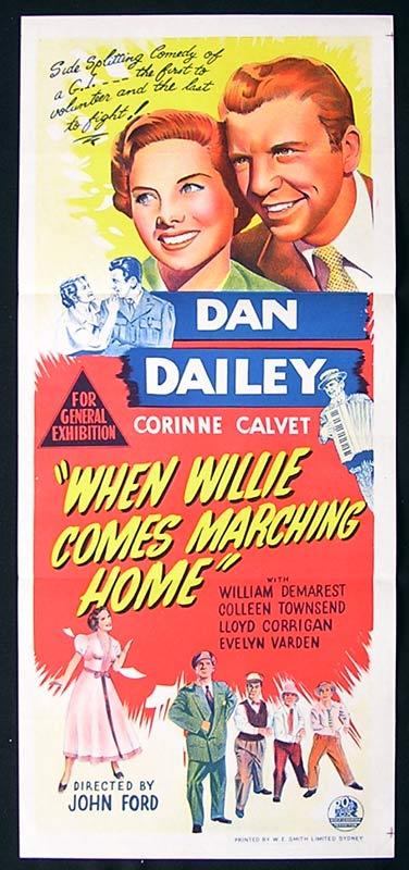 WHEN WILLIE COMES MARCHING HOME Daybill Movie Poster Dan Dailey John Ford