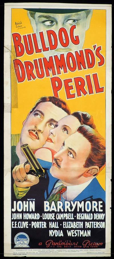 BULLDOG DRUMMOND’S PERIL Long Daybill Movie poster 1938 John Barrymore