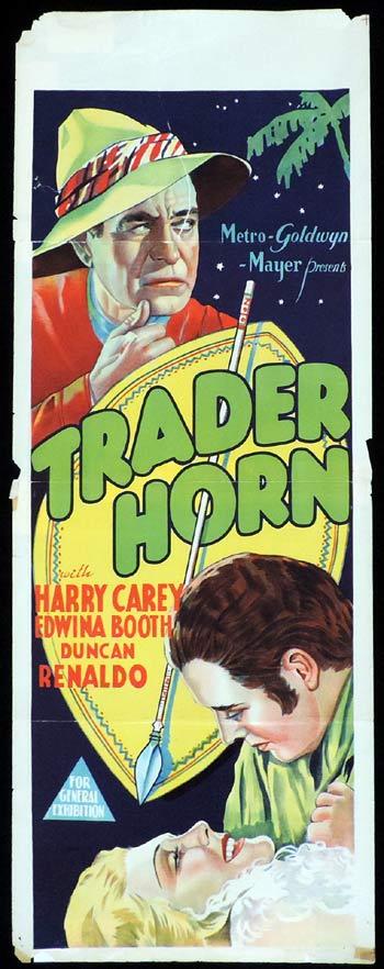 TRADER HORN Long Daybill Movie poster 1931 Harry Carey