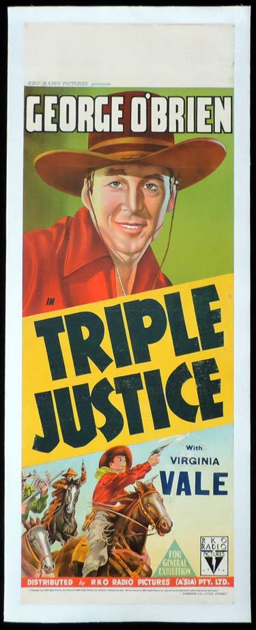 TRIPLE JUSTICE Long Daybill Movie poster 1940 George O’Brien