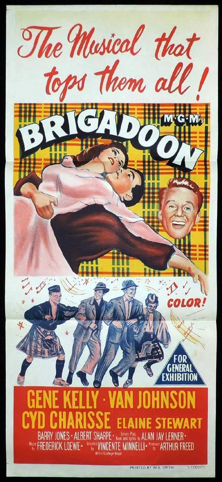 BRIGADOON Movie Poster 1954 Gene Kelly daybill Movie poster