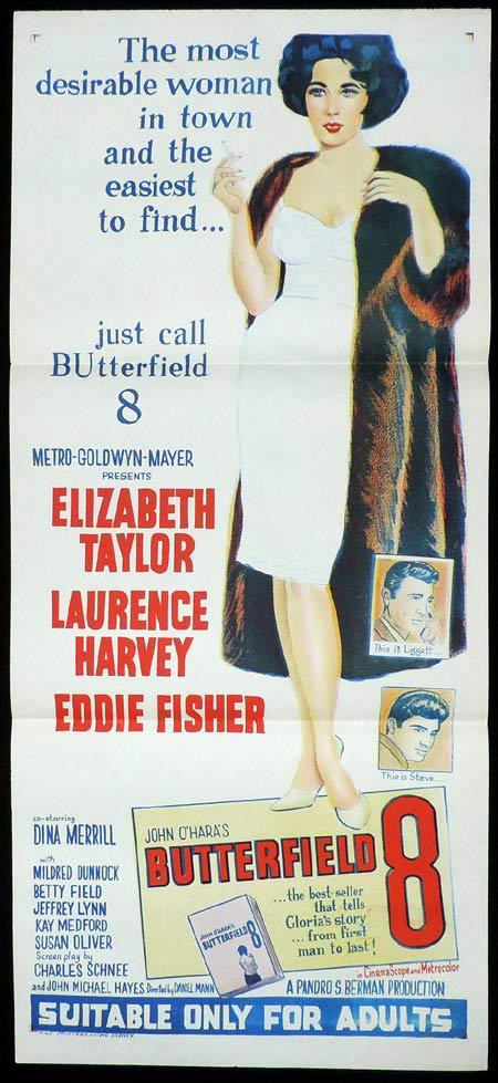BUTTERFIELD 8 Original Daybill Movie Poster Elizabeth Taylor