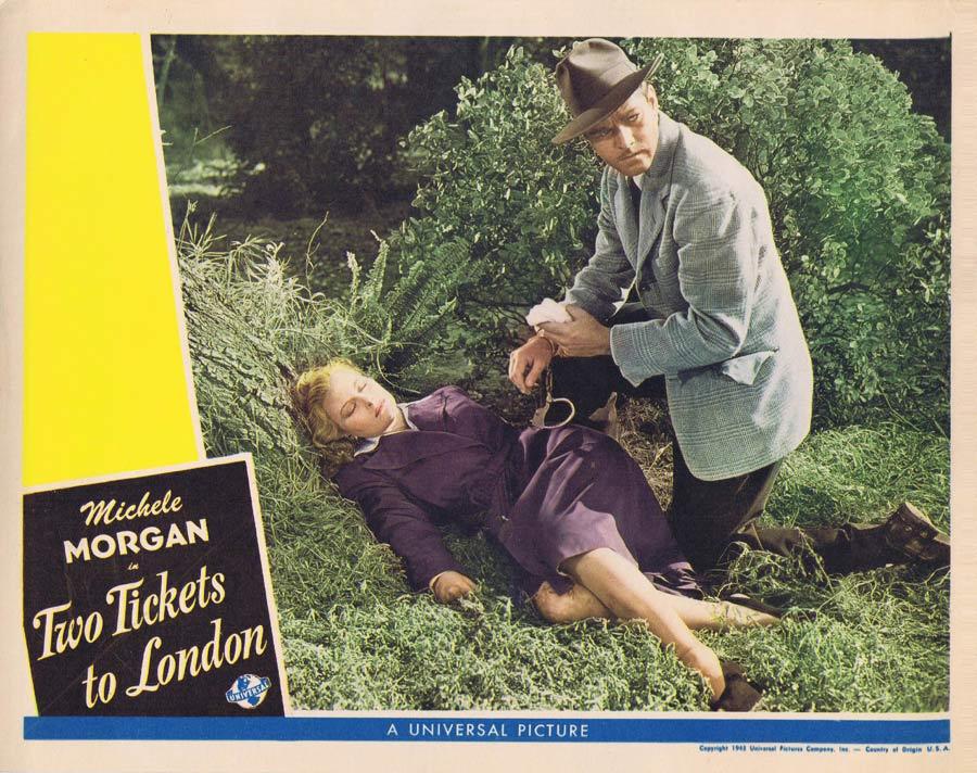 TWO TICKETS TO LONDON Lobby Card Michele Morgan Universal Picture