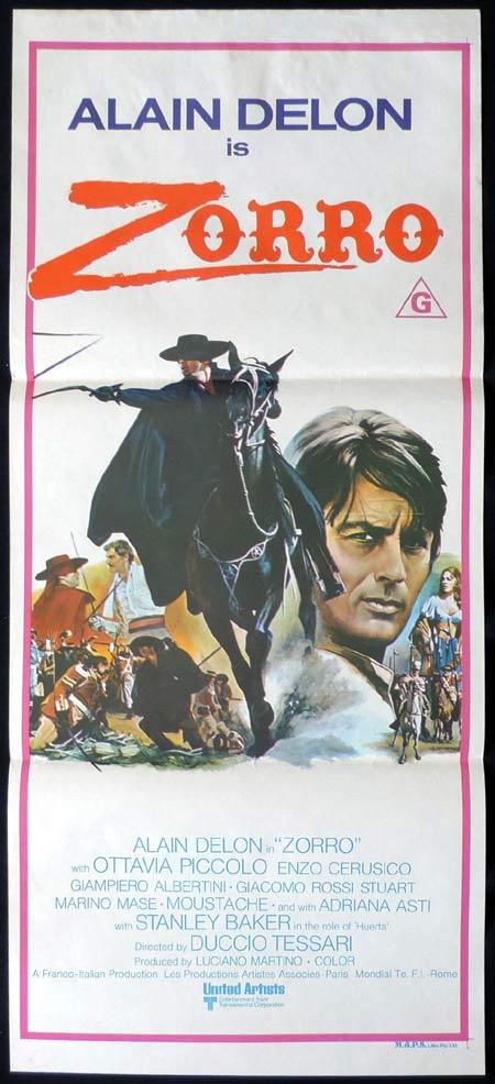 ZORRO Original Daybill Movie Poster Alain Delon Ottavia Piccolo