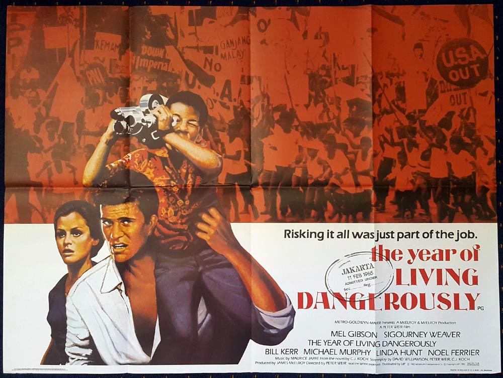 YEAR OF LIVING DANGEROUSLY British Quad Movie Poster Mel GIbson