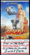 WORLD SAFARI 3 ESCAPE Daybill Movie poster Alby Mangels AUSTRALIAN FILM "B"