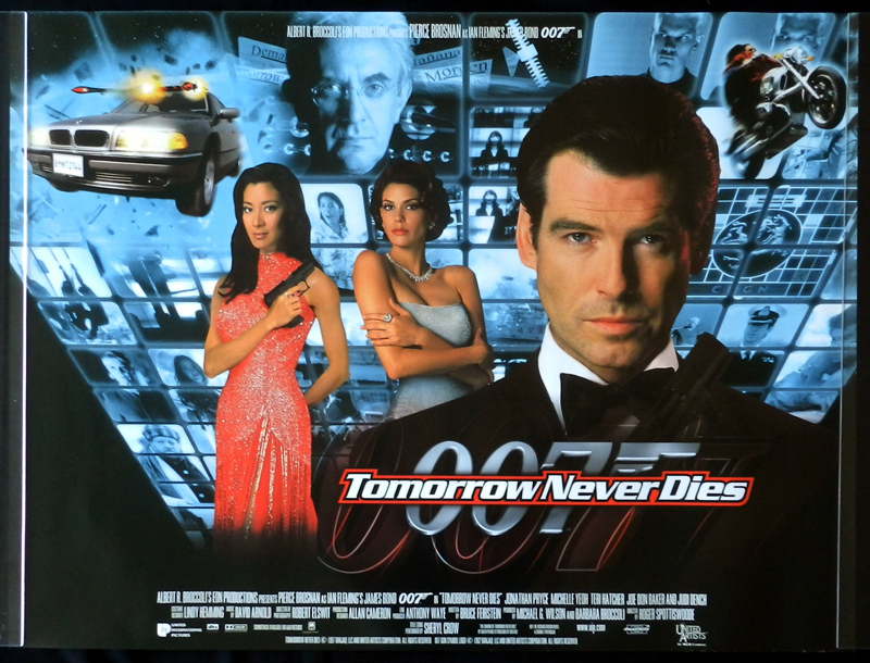TOMORROW NEVER DIES British Quad Movie Poster DS 1999 James Bond 007