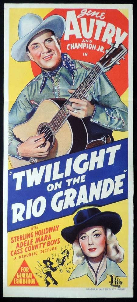 TWILIGHT ON THE RIO GRANDE Original Daybill Movie Poster Gene Autry