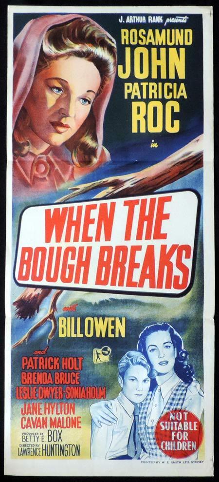 WHEN THE BOUGH BREAKS Original Daybill Movie Poster Rosamund John Patricia Roc