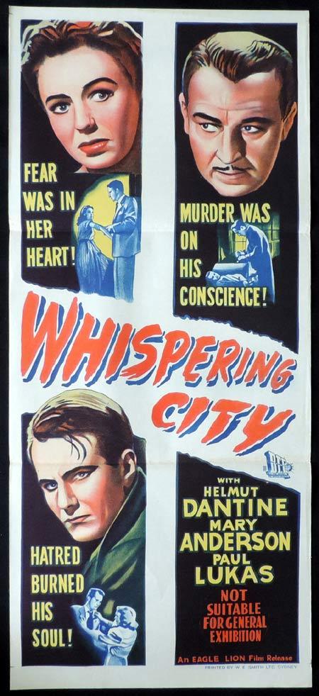 WHISPERING CITY Original Daybill Movie Poster Helmut Dantine Film Noir