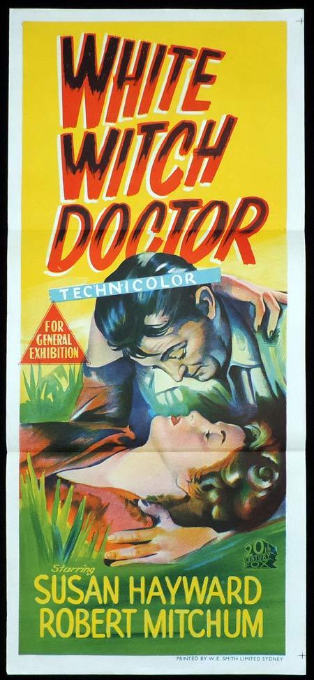 WHITE WITCH DOCTOR Original Daybill Movie Poster Robert Mitchum Robert Mitchum