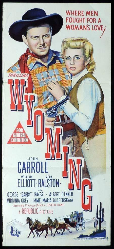 WYOMING Original Daybill Movie Poster Bill Elliott Vera Ralston