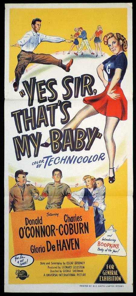 YES SIR THAT’S MY BABY Original Daybill Movie Poster Donald O’Connor