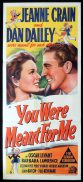 YOU WERE MEANT FOR ME Original Daybill Movie Poster Dan Dailey Jeanne Crain