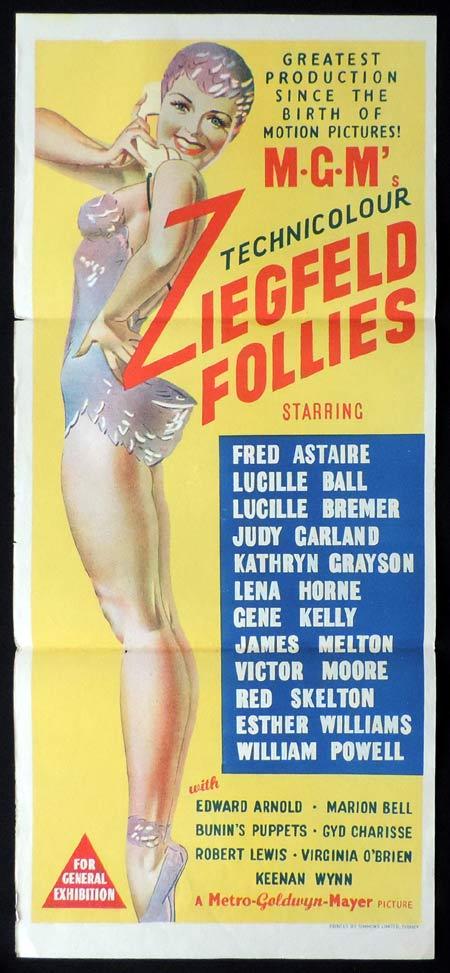 ZIEGFELD FOLLIES Original Daybill Movie Poster Fred Astaire Lucille Ball