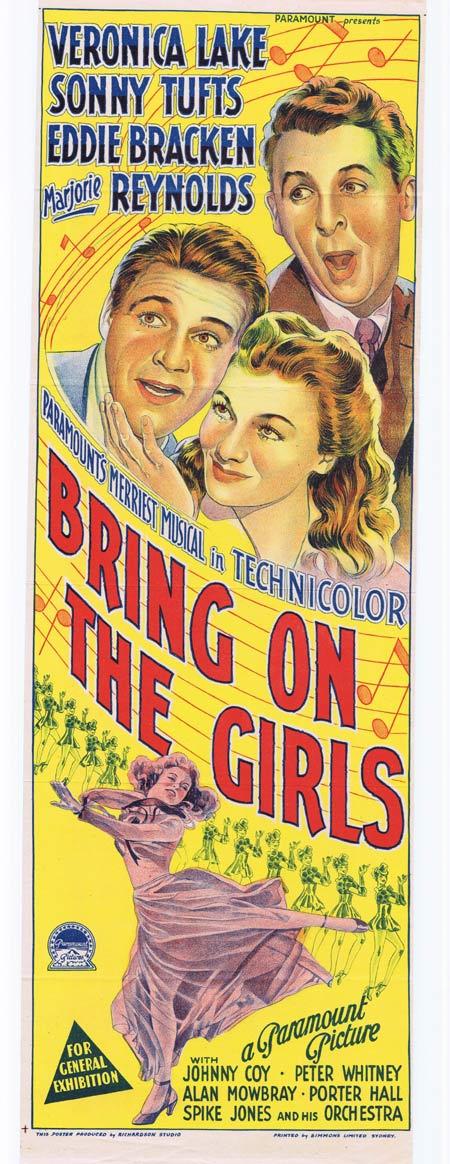 BRING ON THE GIRLS Original Daybill Movie Poster VERONICA LAKE Sonny Tufts