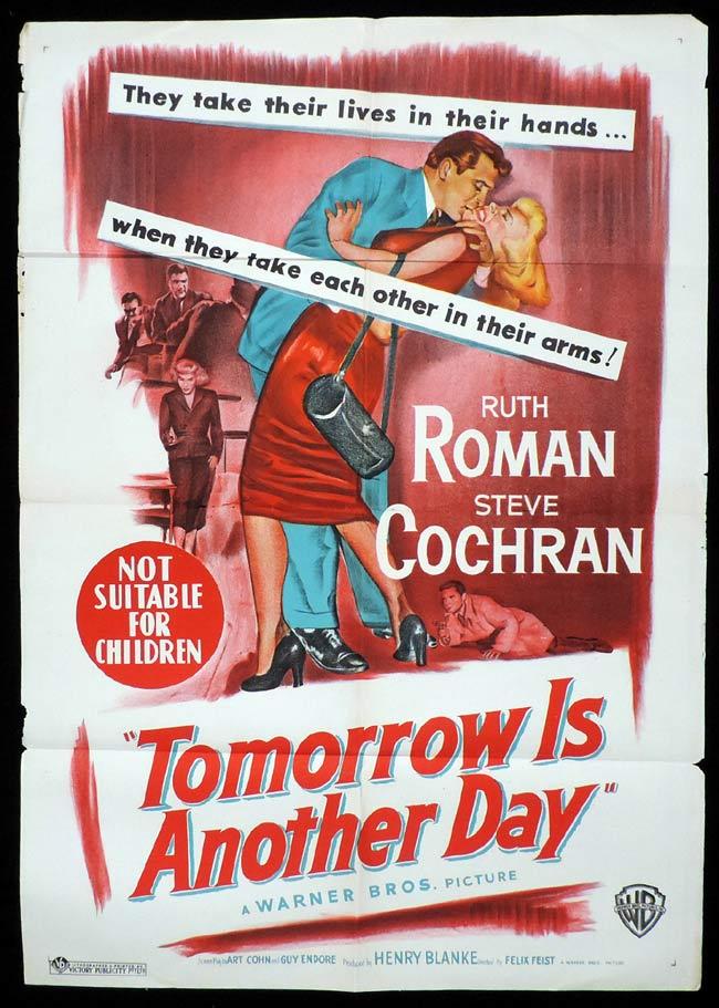 TOMORROW IS ANOTHER DAY Original One sheet Movie Poster RUTH ROMAN Steve Cochran