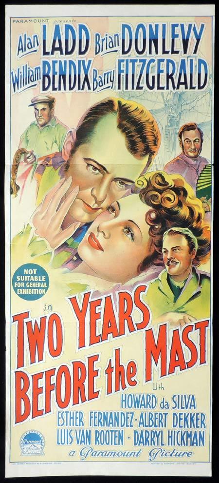 TWO YEARS BEFORE THE MAST Original Daybill Movie Poster ALAN LADD Brian Donlevy Richardson Studio