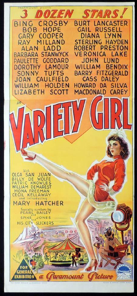 VARIETY GIRL Original Daybill Movie Poster BING CROSBY Bob Hope Gary Cooper Richardson Studio