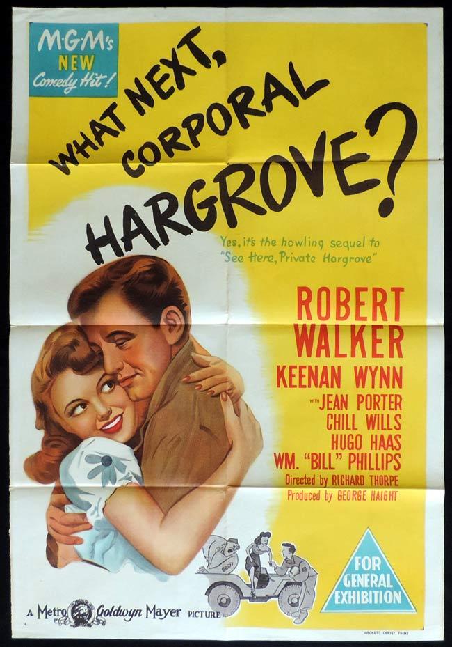 WHAT NEXT CORPORAL HARGROVE Original One sheet Movie Poster Robert Walker Keenan Wynn Jean Porter
