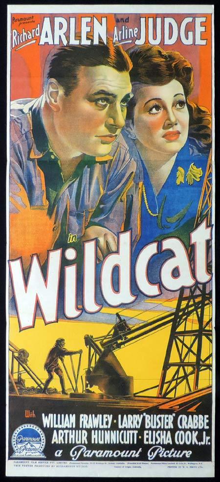 WILDCAT Original Daybill Movie Poster WILLIAM GARGAN Arline Judge Richardson Studio