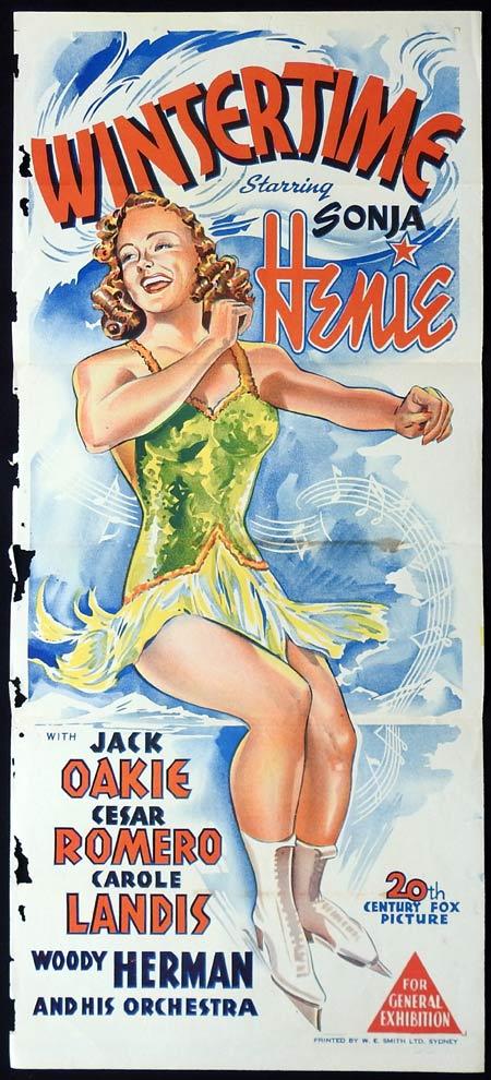WINTERTIME Original Daybill Movie Poster Sonja Henie Jack Oakie Carole Landis