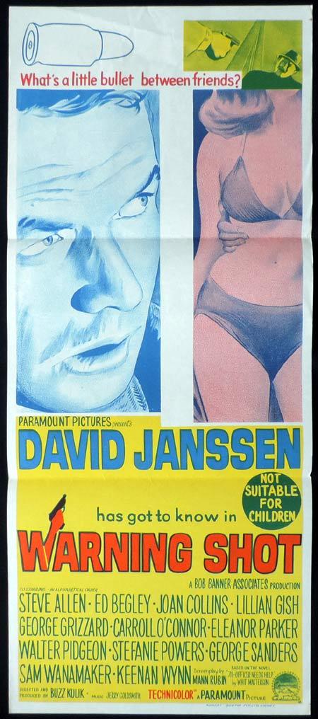 WARNING SHOT Original daybill Movie Poster David Janssen Joan Collins