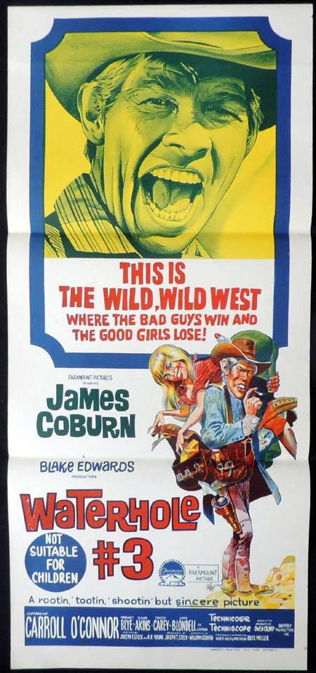 WATERHOLE No. 3 Original daybill Movie Poster James Coburn Blake Edwards