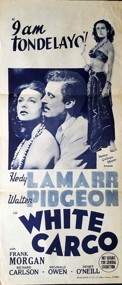 WHITE CARGO Original Daybill Movie Poster Hedy Lamarr Walter Pidgeon