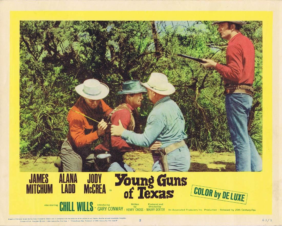 YOUNG GUNS OF TEXAS Lobby Card 2 James Mitchum Alana Ladd Jody McCrea Chill Wills
