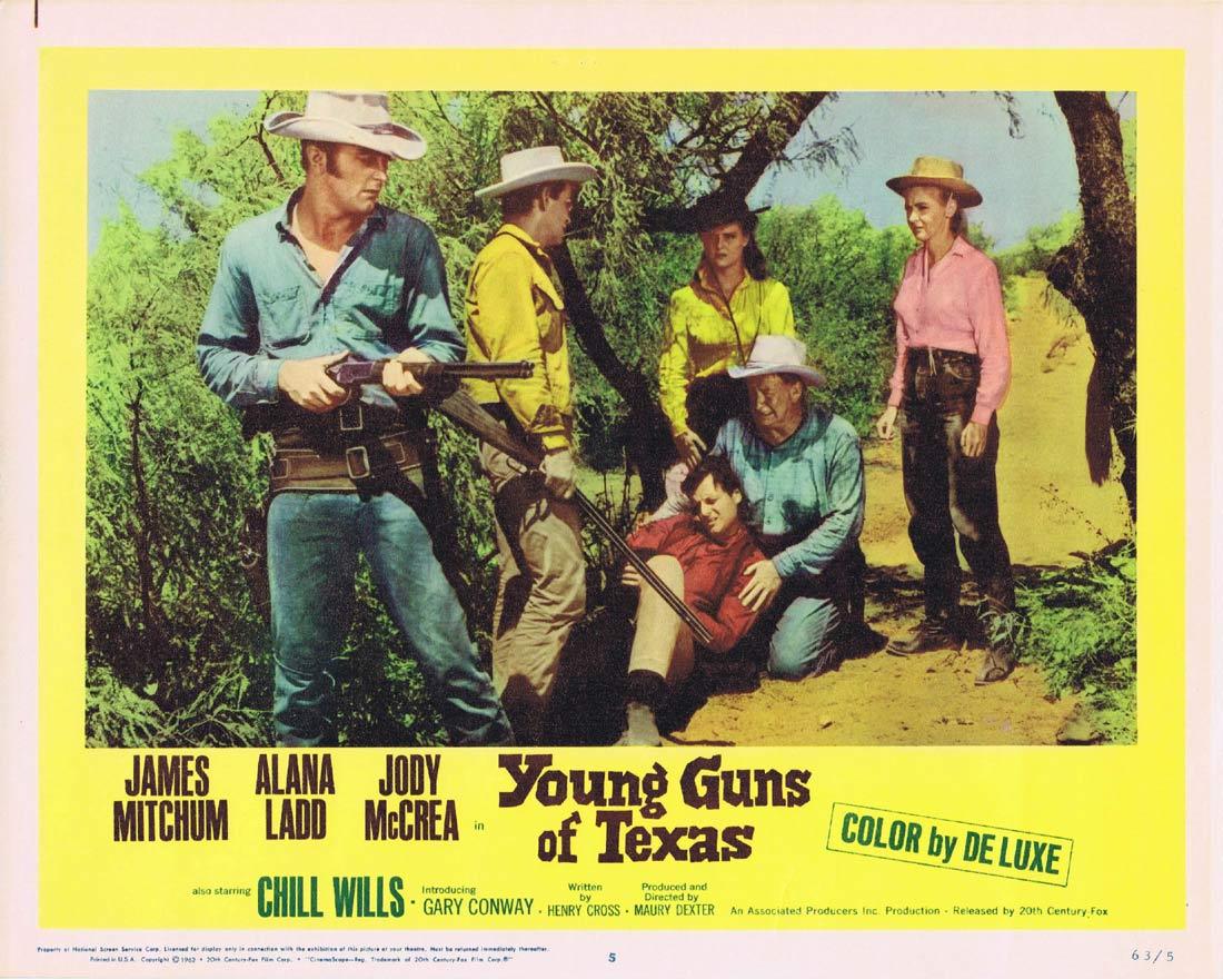 YOUNG GUNS OF TEXAS Lobby Card 5 James Mitchum Alana Ladd Jody McCrea Chill Wills