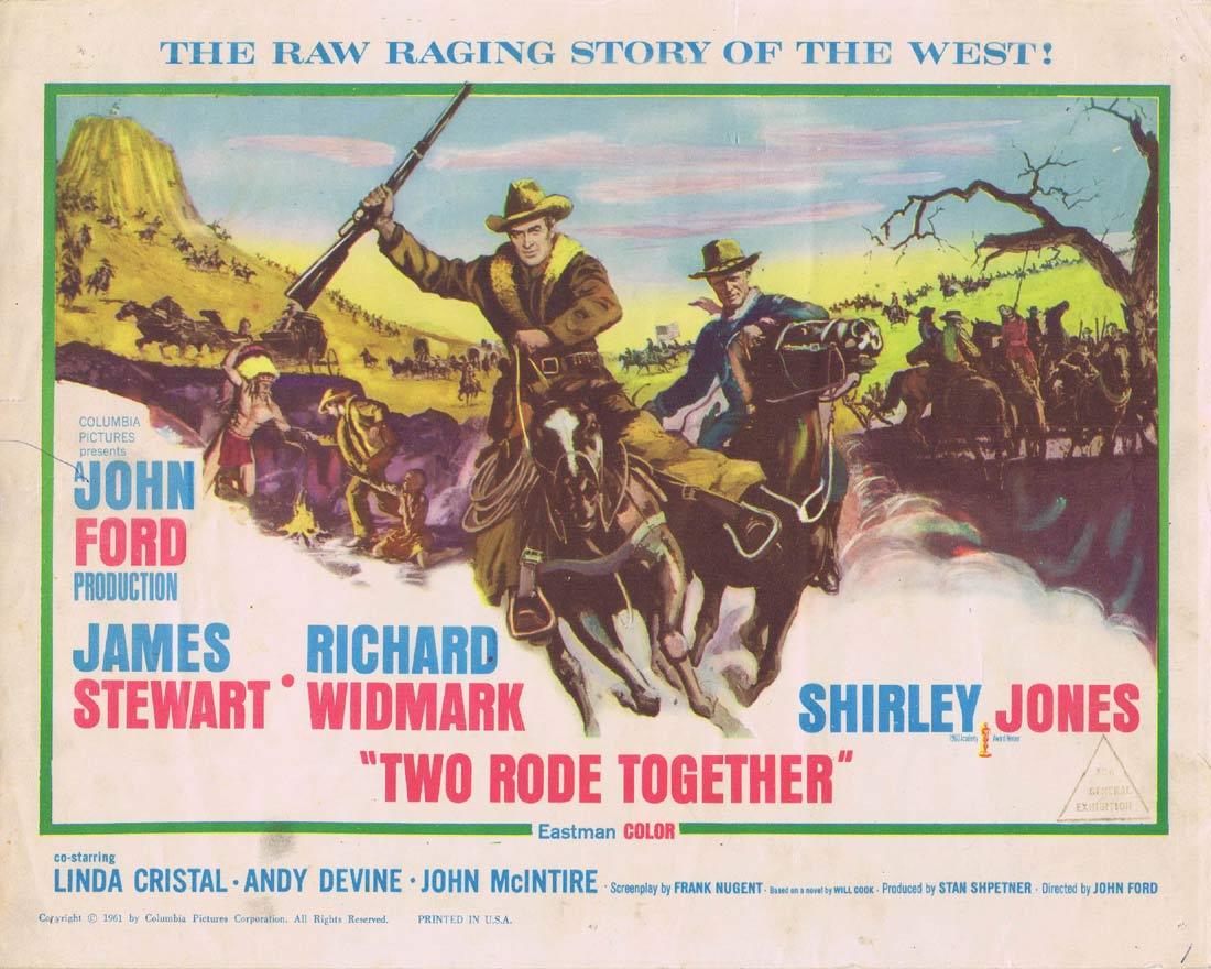 TWO RODE TOGETHER Original Title Lobby Card John Ford James Stewart
