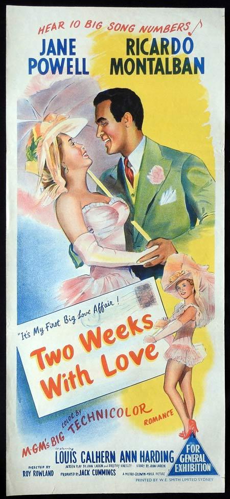 TWO WEEKS WITH LOVE Original daybill Movie Poster Jane Powell Ricardo Montalbán