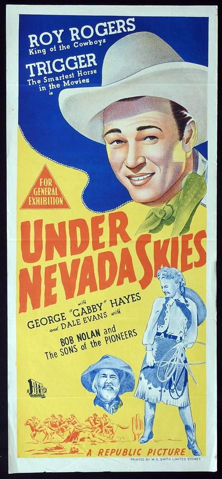 UNDER NEVADA SKIES Original daybill Movie Poster Roy Rogers Dale Evans Trigger