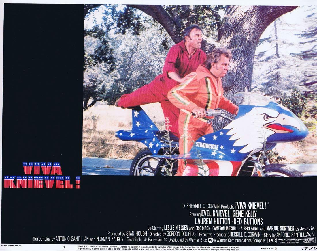 VIVA KNIEVEL Original Lobby Card 8 Evil Knievel Motorcycle Biker