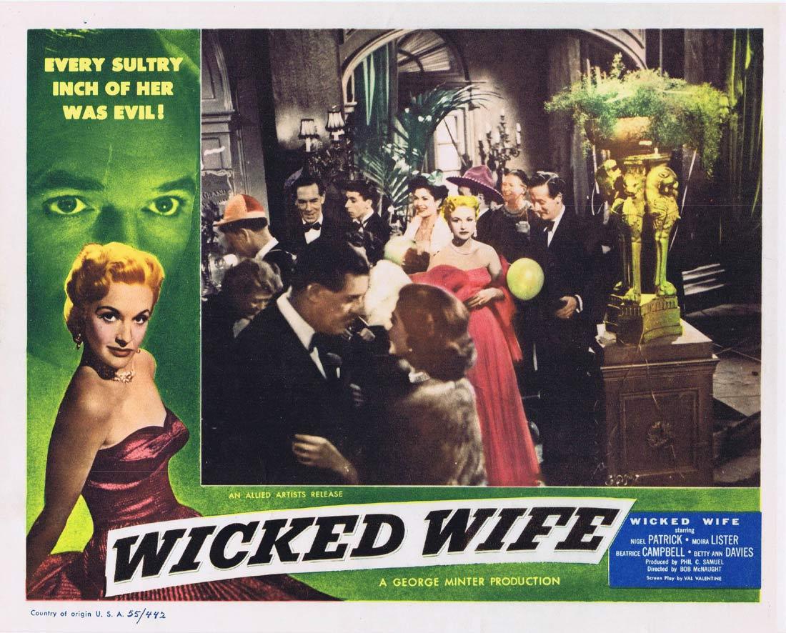 WICKED WIFE Original Lobby Card 4 Nigel Patrick Moira Lister Beatrice Campbell